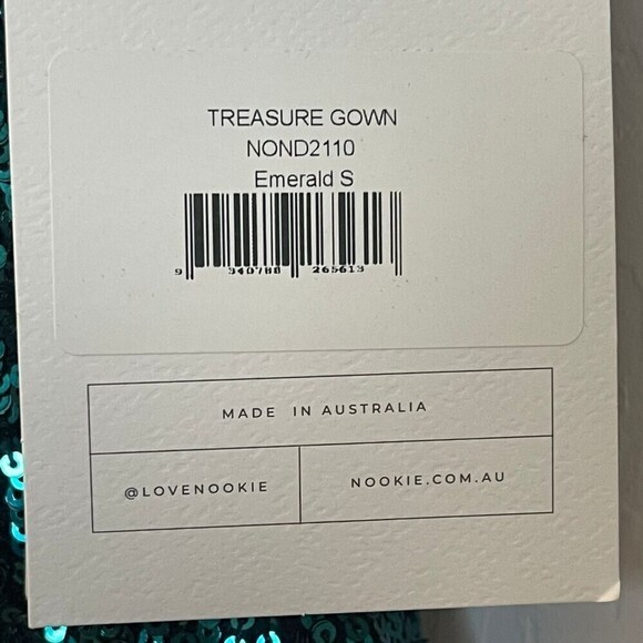 NOOKIE Sequin Backless Treasure Gown in Emerald Size Small NWT - Picture 10 of 15